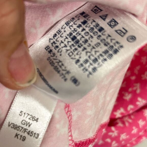 Lands End ladies dress 1X plus size pink white v-ditsy print casual everyday - Picture 5 of 12